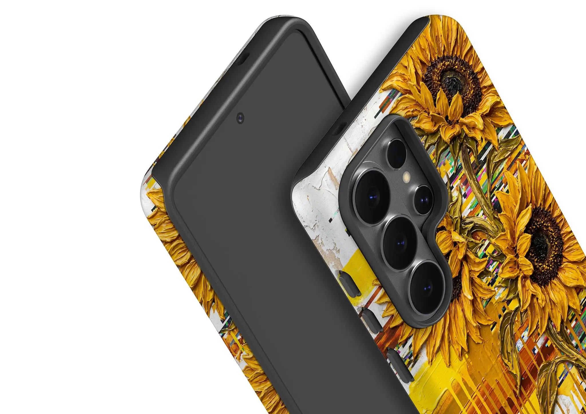 Sunflowers with Abstract Golden Chaos by Frida Lövström — Tough Case for Samsung — Finnaij