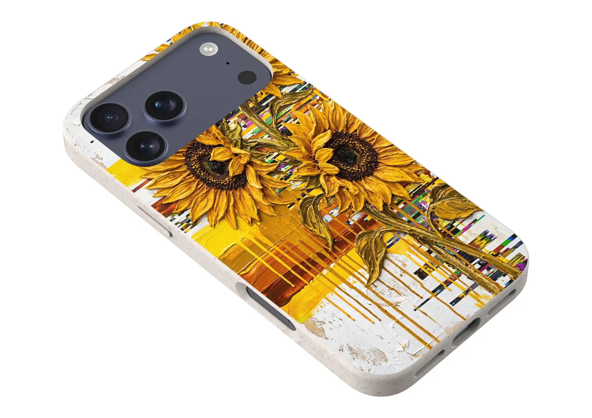 Sunflowers with Abstract Golden Chaos by Frida Lövström — iPhone Bio-degradable Case — Finnaij