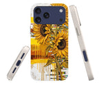 Sunflowers with Abstract Golden Chaos by Frida Lövström — iPhone Bio-degradable Case — Three Quarter — Finnaij