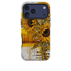 Sunflowers with Abstract Golden Chaos by Frida Lövström — Tough Case for iPhone — Finnaij