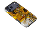 Sunflowers with Abstract Golden Chaos by Frida Lövström — Magsafe Tough Case for iPhone — Finnaij