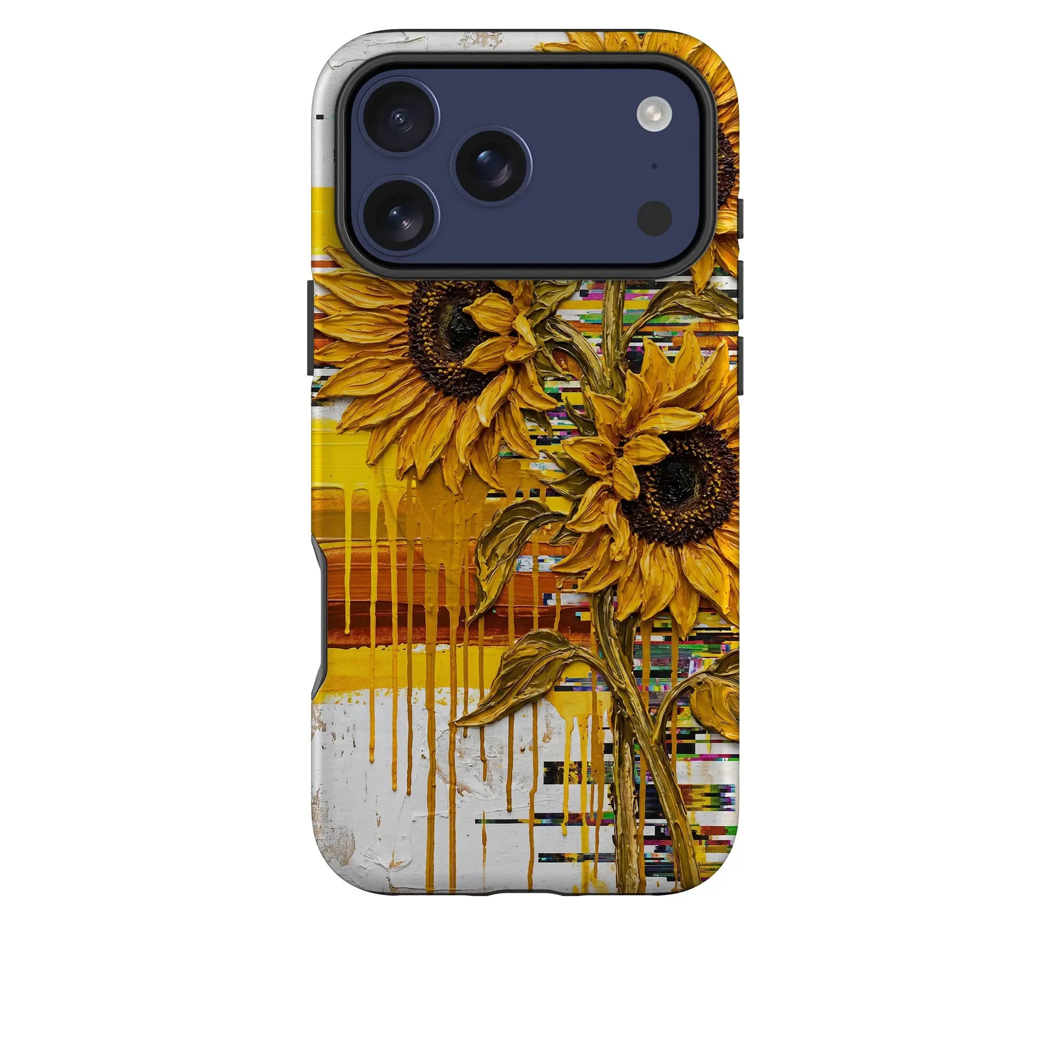 Sunflowers with Abstract Golden Chaos by Frida Lövström — Magsafe Tough Case for iPhone — Finnaij