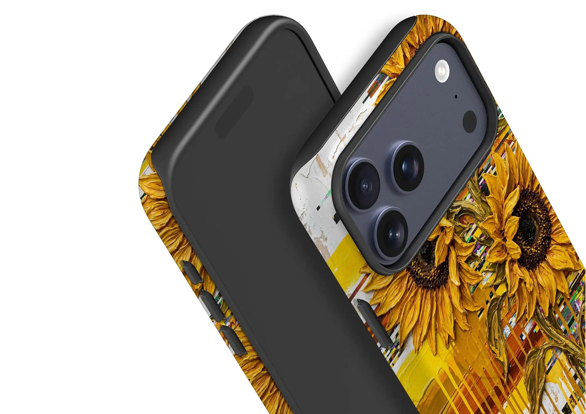 Sunflowers with Abstract Golden Chaos by Frida Lövström — Magsafe Tough Case for iPhone — Finnaij