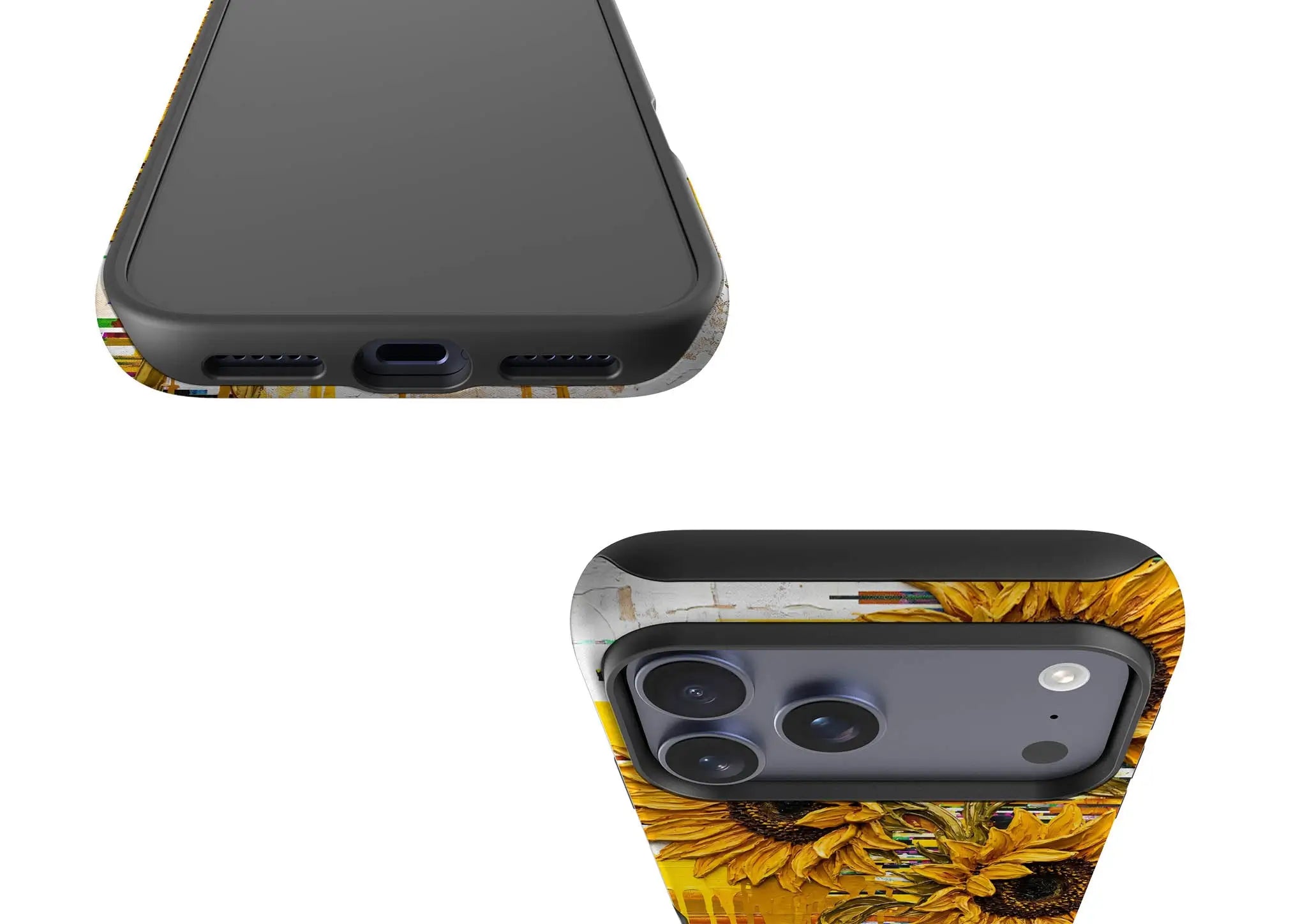 Sunflowers with Abstract Golden Chaos by Frida Lövström — Tough Case for iPhone — Finnaij