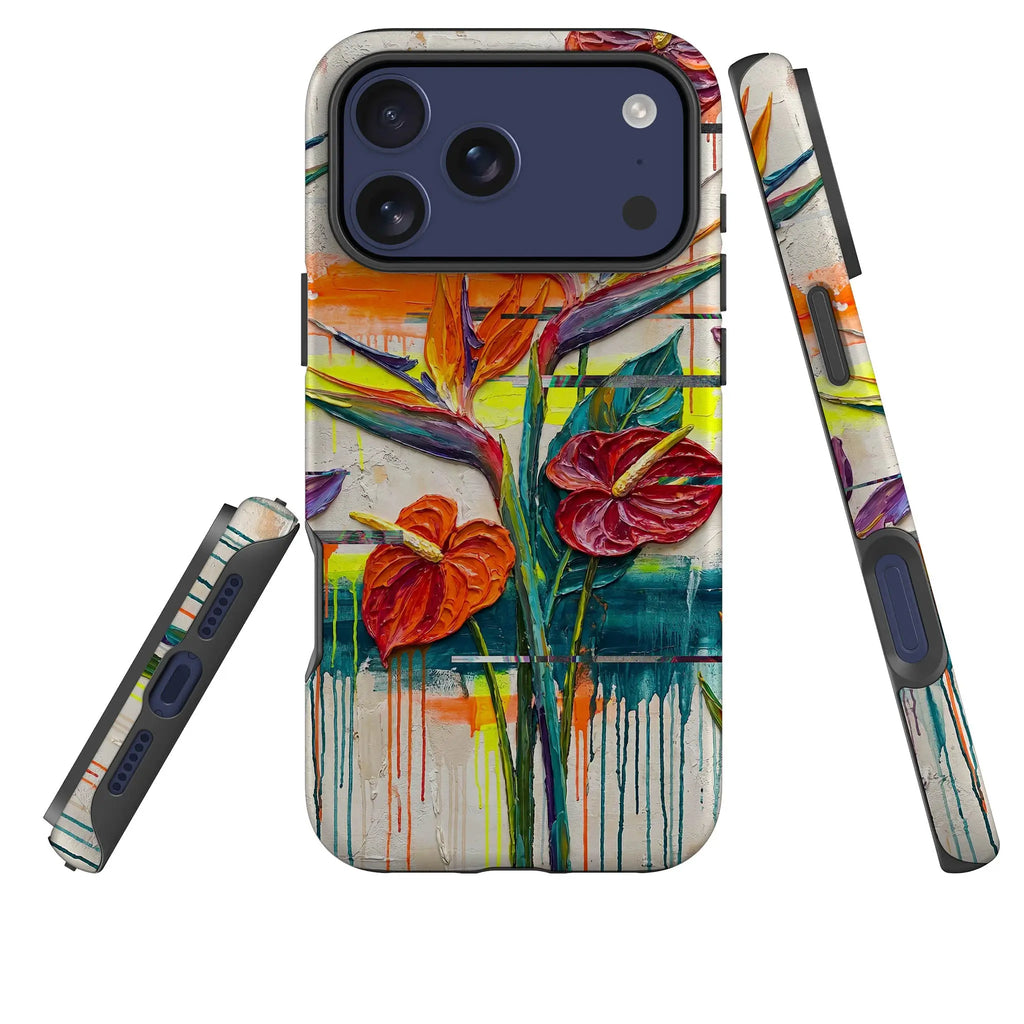 Tropical Flowers by Frida Lövström — Tough Case for iPhone — Three Quarter — Finnaij