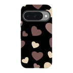 White & Black Hearts — Pixel 10 Tough Case — Finnaij