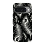 Feathers in Bloom Black — Pixel 10 Tough Case — Finnaij