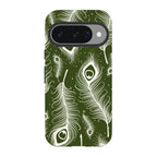 Feathers in Bloom Army Green — Pixel 10 Tough Case — Finnaij