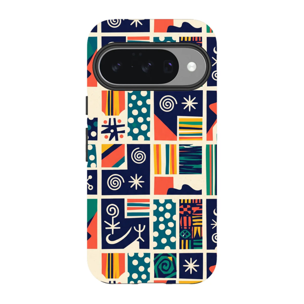 Coastal Indigo Tiles by Ada Okoye — Pixel 10 Tough Case — Finnaij