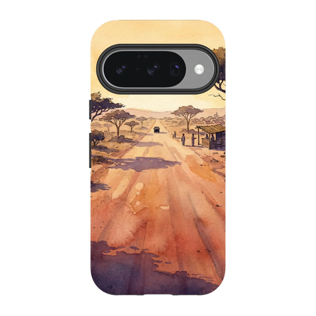 Laterite Road Golden Hour by Tobi Akinyemi — Pixel 10 Tough Case — Finnaij