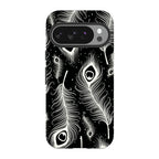 Feathers in Bloom Black — Pixel 10 Pro Tough Case — Finnaij