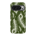 Feathers in Bloom Army Green — Pixel 10 Pro Tough Case — Finnaij