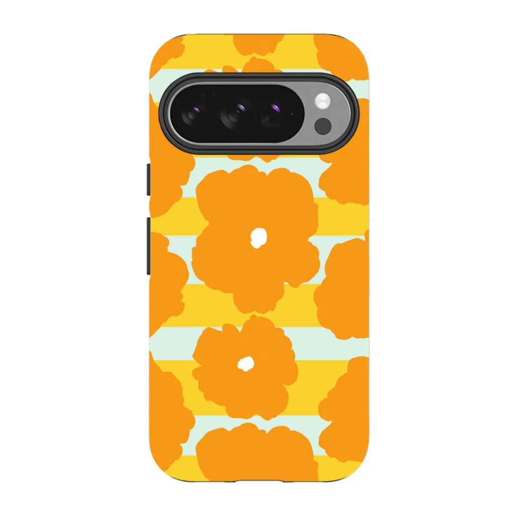 Bold Floral Orange — Pixel 10 Pro Tough Case — Finnaij