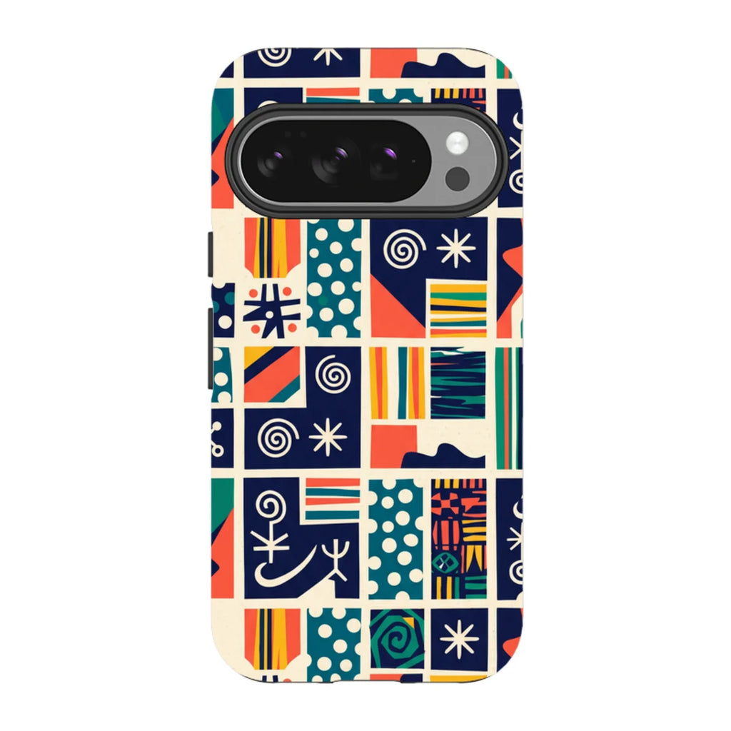 Coastal Indigo Tiles by Ada Okoye — Pixel 10 Pro Tough Case — Finnaij