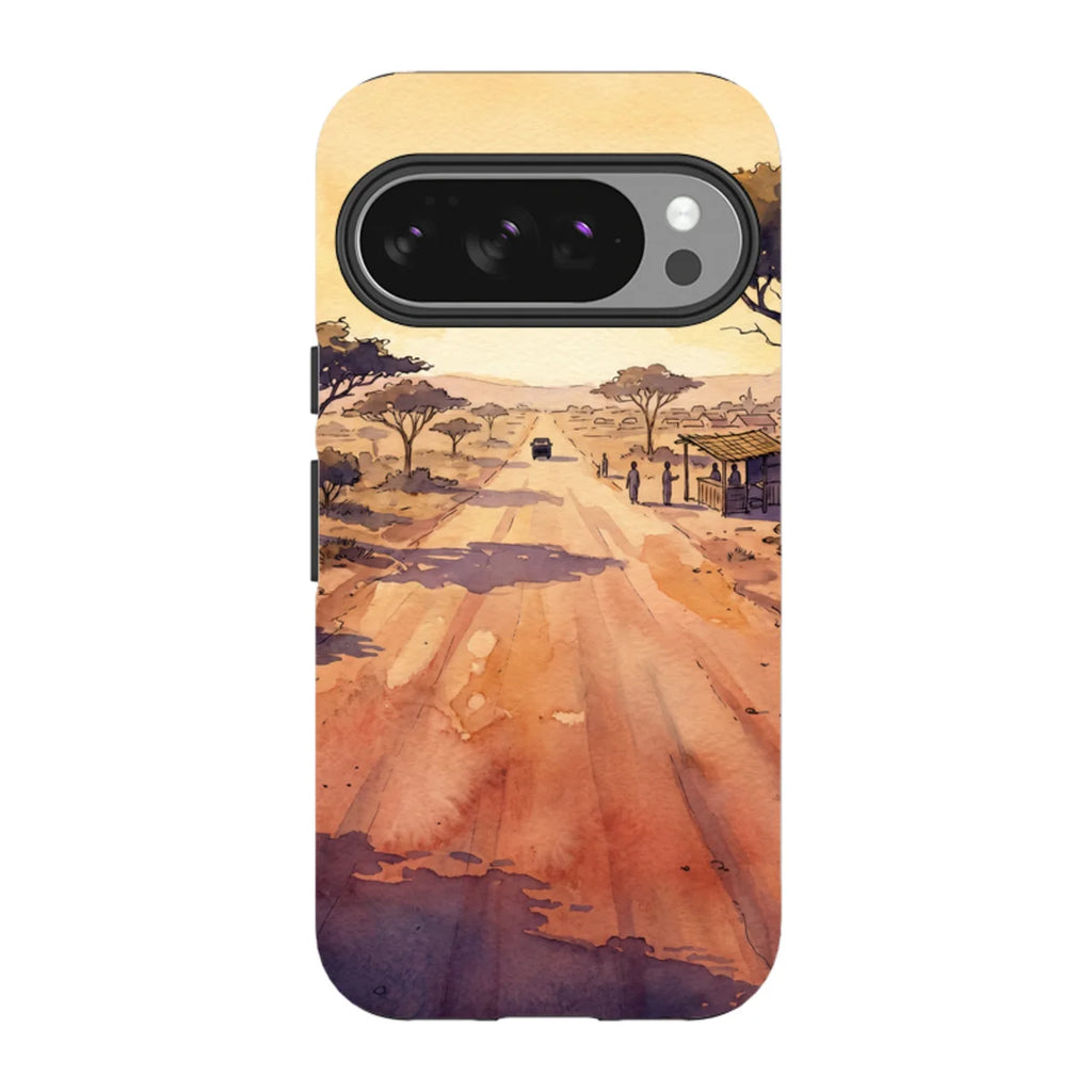 Laterite Road Golden Hour by Tobi Akinyemi — Pixel 10 Pro Tough Case — Finnaij