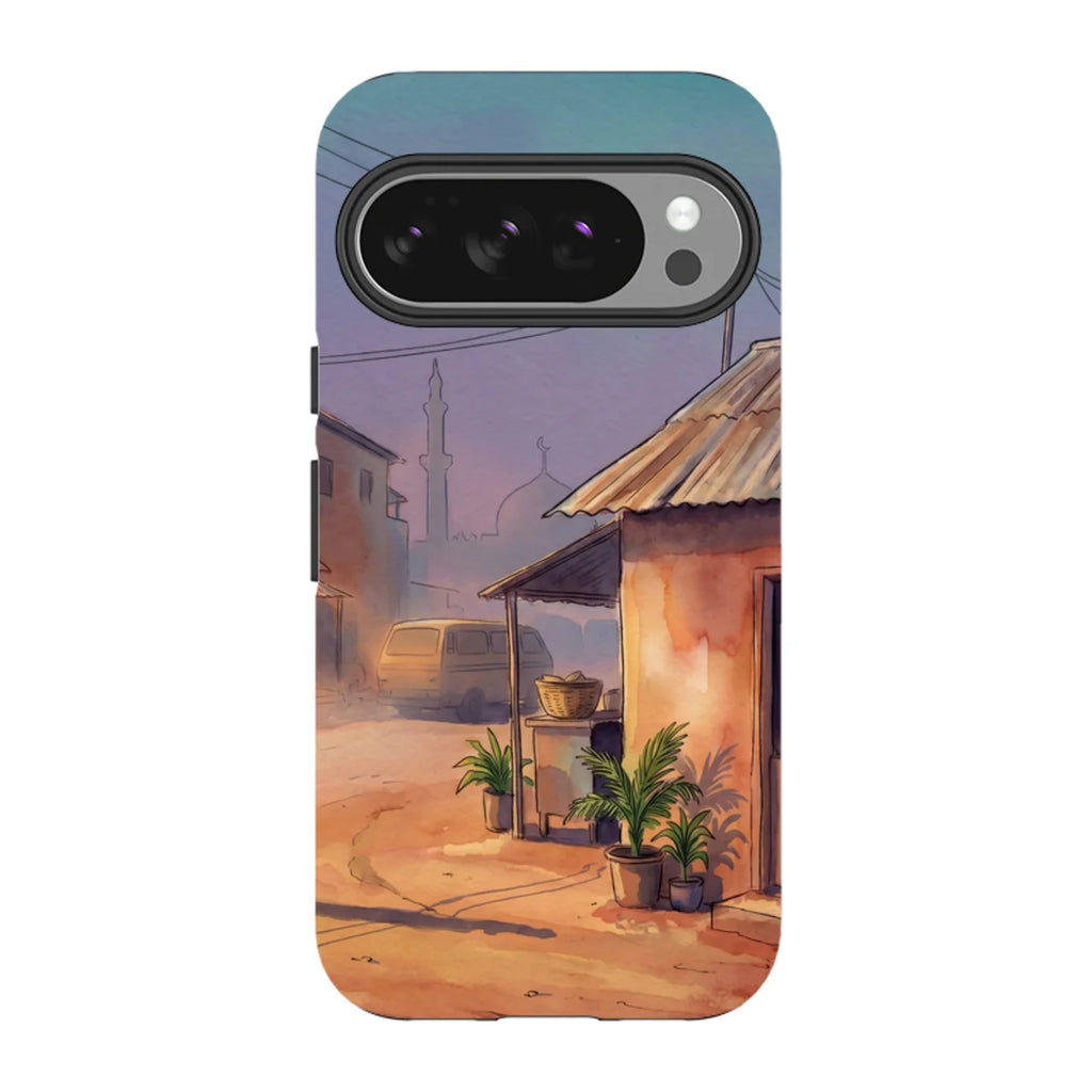 City Edge Quiet Street by Tobi Akinyemi — Pixel 10 Pro Tough Case — Finnaij