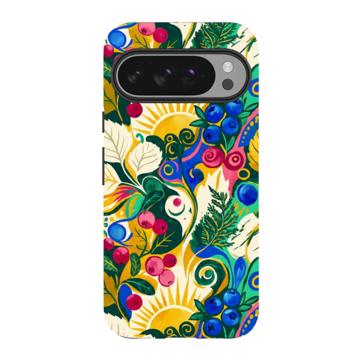 Berry Meadow Glow by Aino Kallio — Pixel 10 Pro XL Tough Case — Finnaij