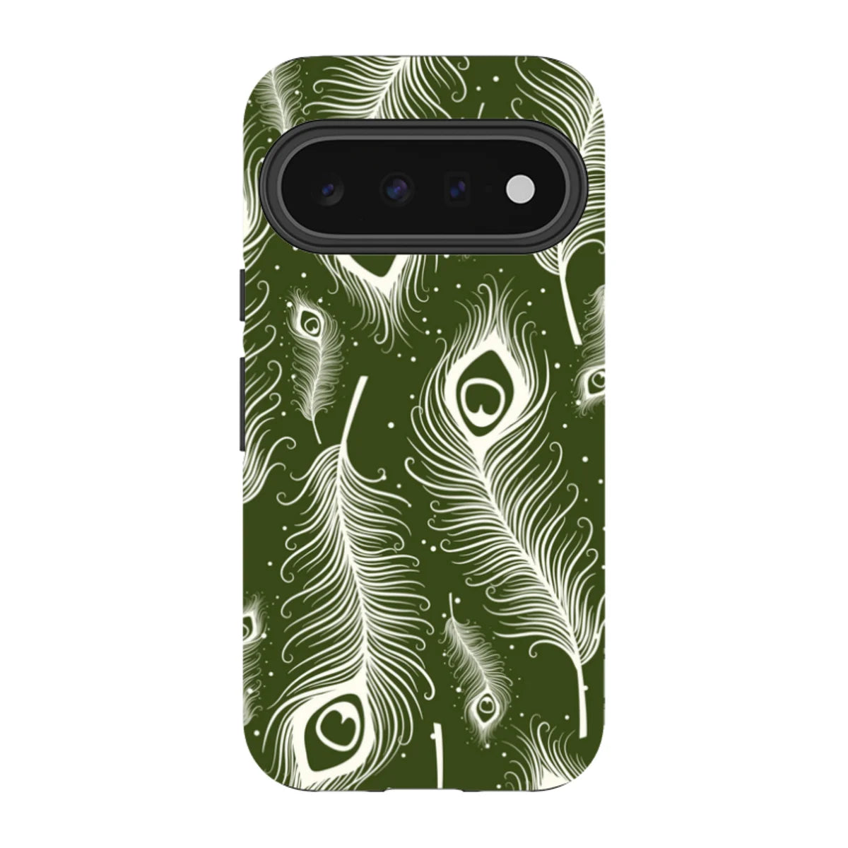 Feathers in Bloom Army Green — Pixel 11 Tough Case — Finnaij