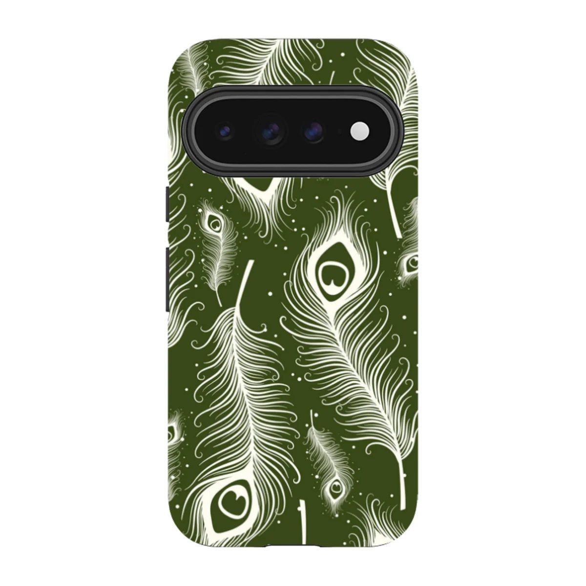 Feathers in Bloom Army Green — Pixel 11 Pro Tough Case — Finnaij