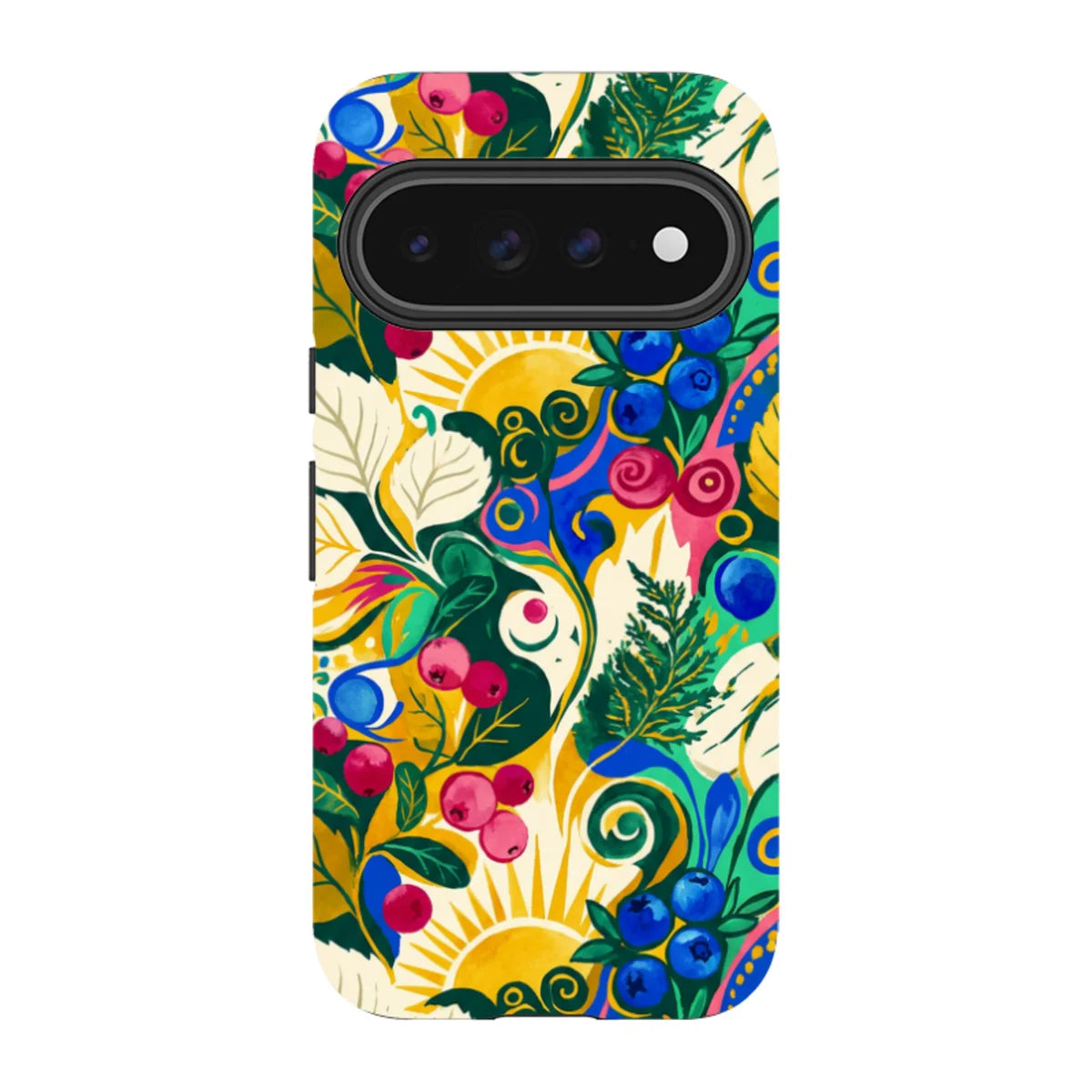 Berry Meadow Glow by Aino Kallio — Pixel 11 Pro Tough Case — Finnaij