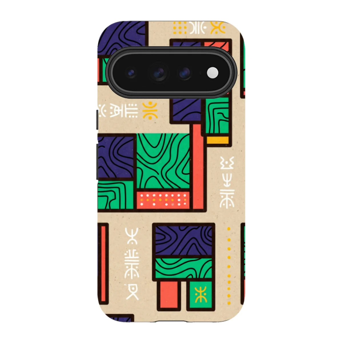 Ankara Blocks on Sand by Ada Okoye — Pixel 11 Pro XL Tough Case — Finnaij
