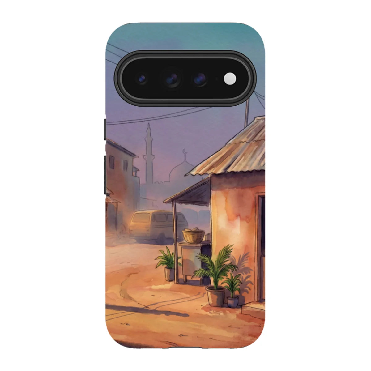 City Edge Quiet Street by Tobi Akinyemi — Pixel 11 Pro XL Tough Case — Finnaij