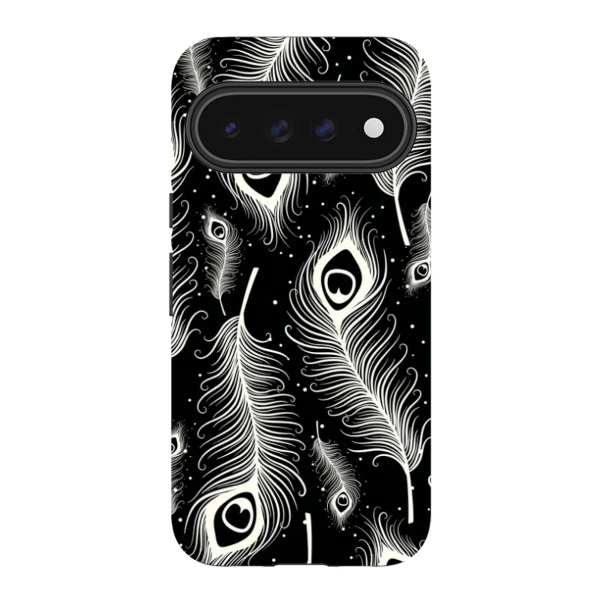 Feathers in Bloom Black — Pixel 11 Pro XL Tough Case — Finnaij