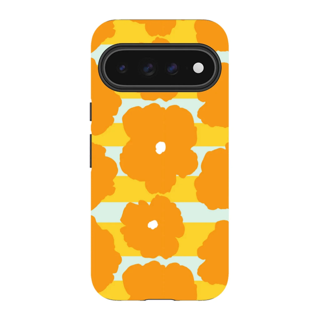 Bold Floral Orange — Pixel 11 Pro XL Tough Case — Finnaij