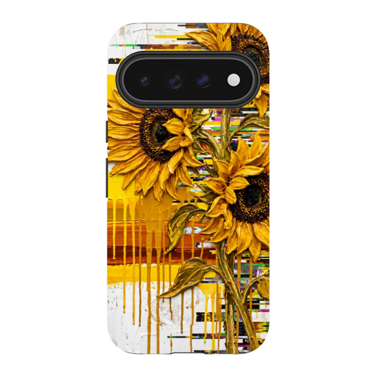 Sunflowers with Abstract Golden Chaos by Frida Lövström — Pixel 11 Pro XL Tough Case — Finnaij
