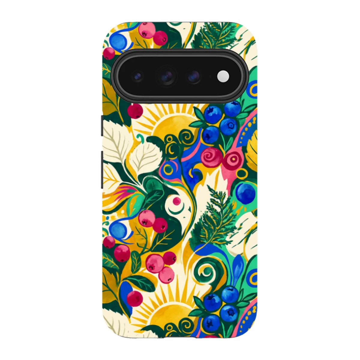 Berry Meadow Glow by Aino Kallio — Pixel 11 Pro XL Tough Case — Finnaij