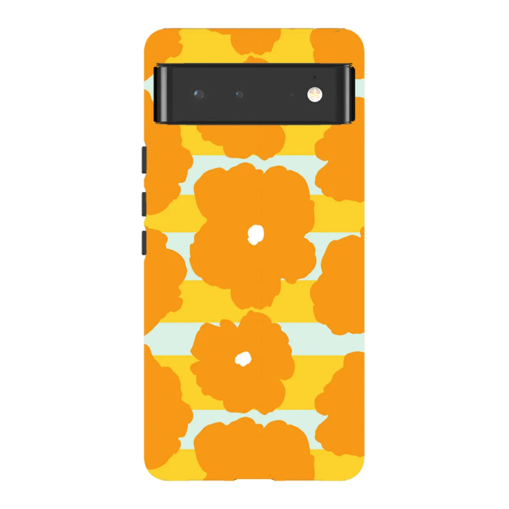 Bold Floral Orange — Pixel 6 Tough Case — Finnaij