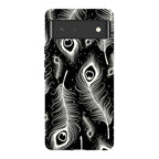 Feathers in Bloom Black — Pixel 6 Tough Case — Finnaij