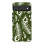 Feathers in Bloom Army Green — Pixel 6 Tough Case — Finnaij