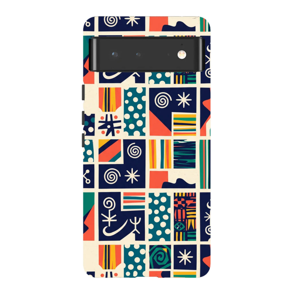 Coastal Indigo Tiles by Ada Okoye — Pixel 6 Tough Case — Finnaij