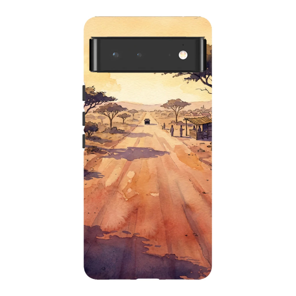 Laterite Road Golden Hour by Tobi Akinyemi — Pixel 6 Tough Case — Finnaij