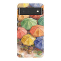 Market Umbrellas from Above by Tobi Akinyemi — Pixel 6 Tough Case — Finnaij