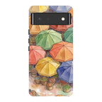 Market Umbrellas from Above by Tobi Akinyemi — Pixel 6 Tough Case — Finnaij