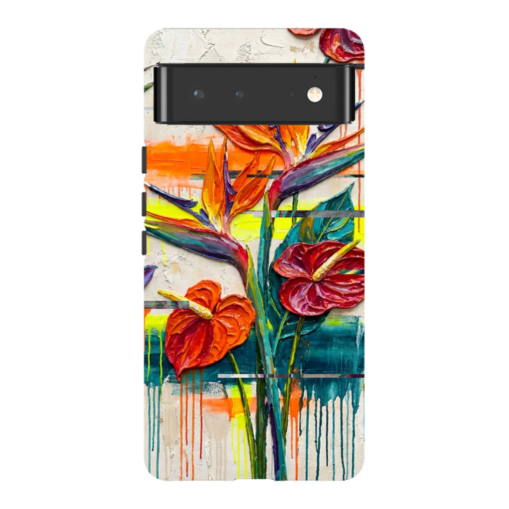 Tropical Flowers by Frida Lövström — Pixel 6 Tough Case — Finnaij