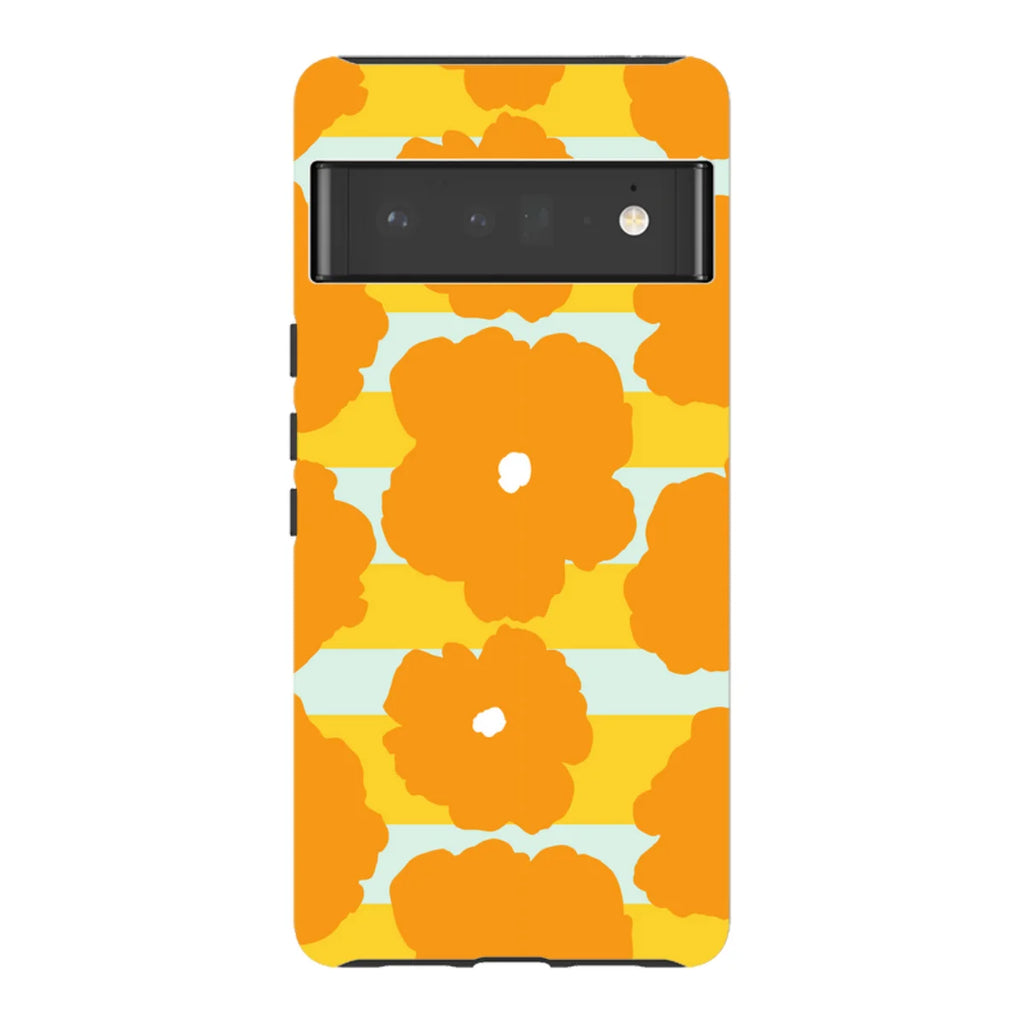 Bold Floral Orange — Pixel 6 Pro Tough Case — Finnaij