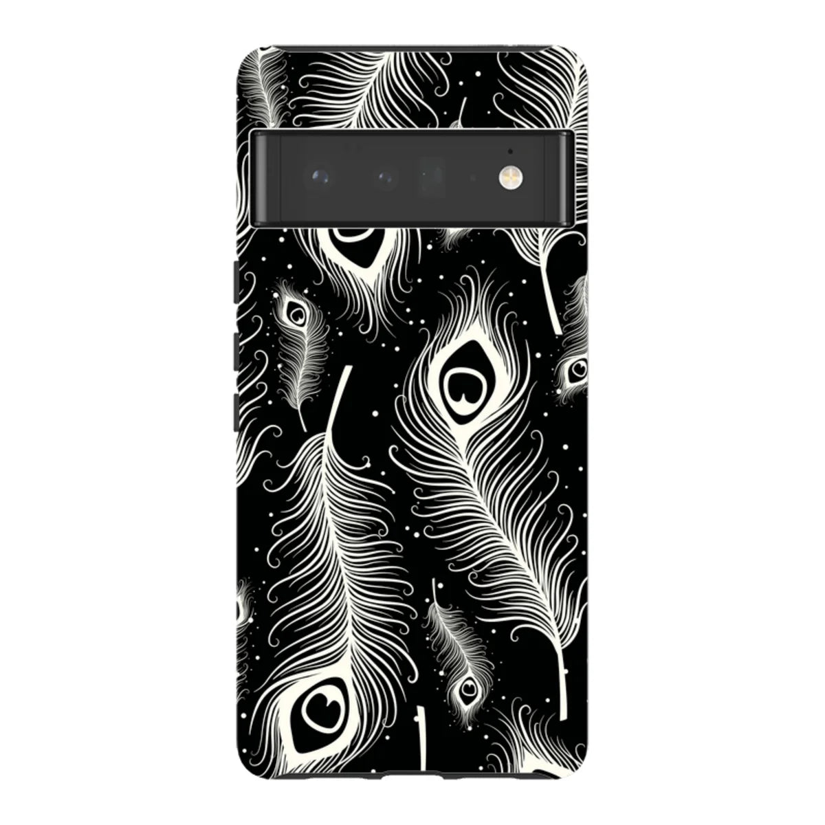 Feathers in Bloom Black — Pixel 6 Pro Tough Case — Finnaij