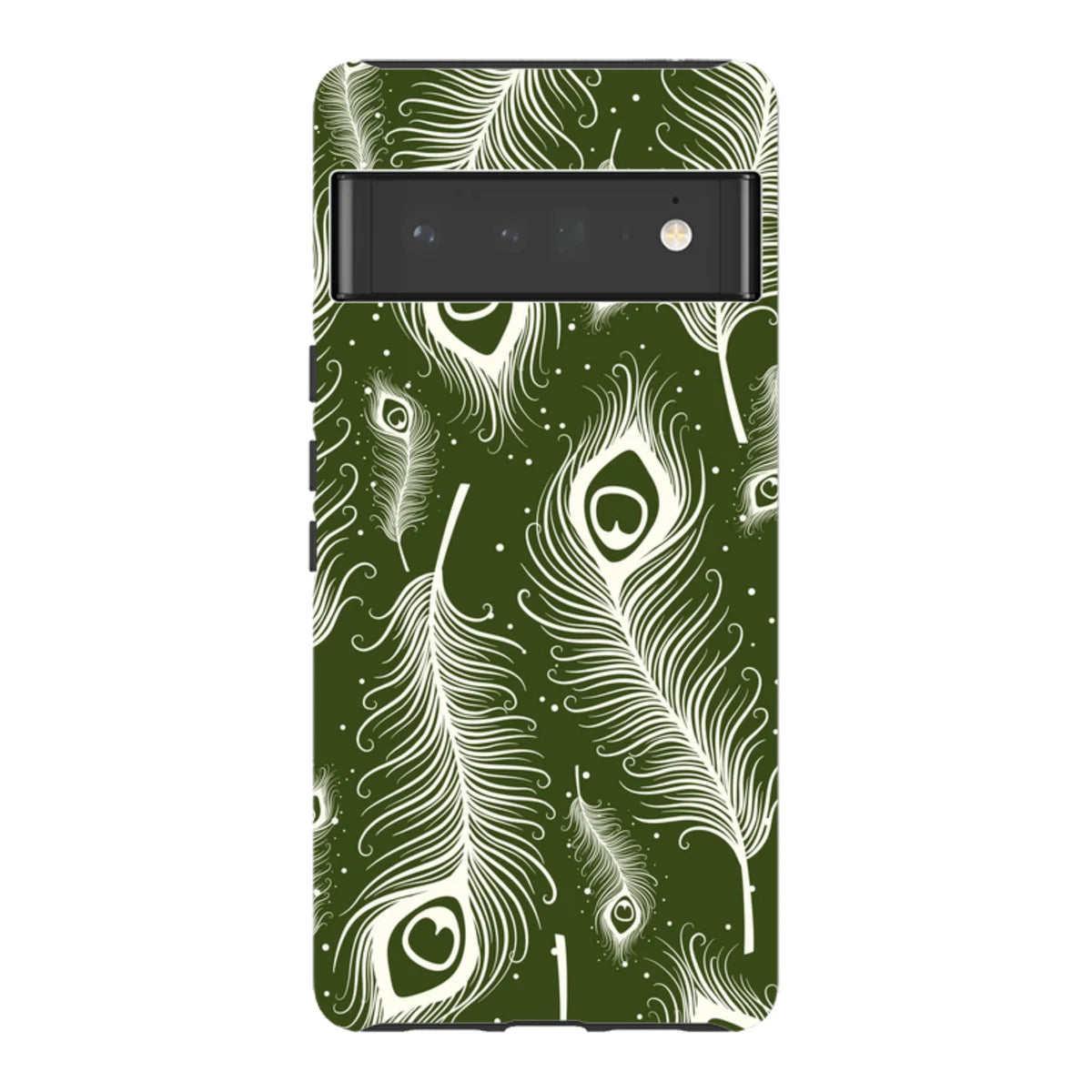 Feathers in Bloom Army Green — Pixel 6 Pro Tough Case — Finnaij