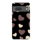 White & Black Hearts — Pixel 7 Tough Case — Finnaij