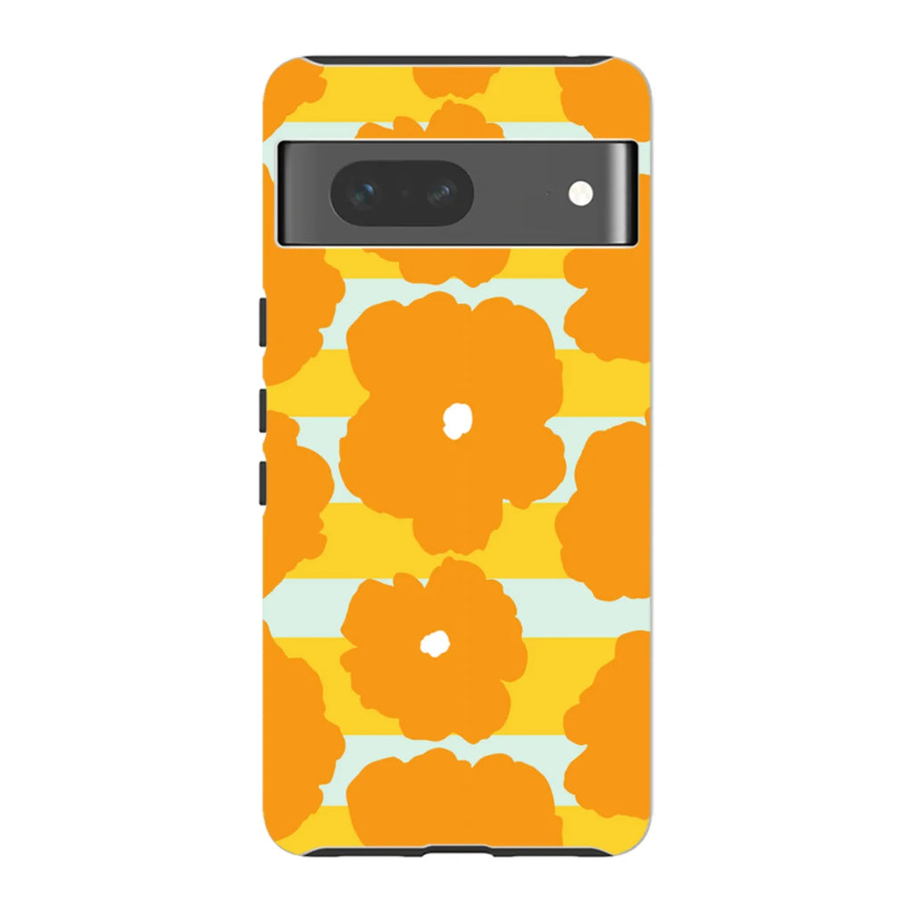 Bold Floral Orange — Pixel 7 Tough Case — Finnaij