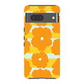 Bold Floral Orange — Pixel 7 Tough Case — Finnaij