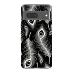 Feathers in Bloom Black — Pixel 7 Tough Case — Finnaij