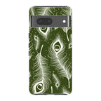 Feathers in Bloom Army Green — Pixel 7 Tough Case — Finnaij