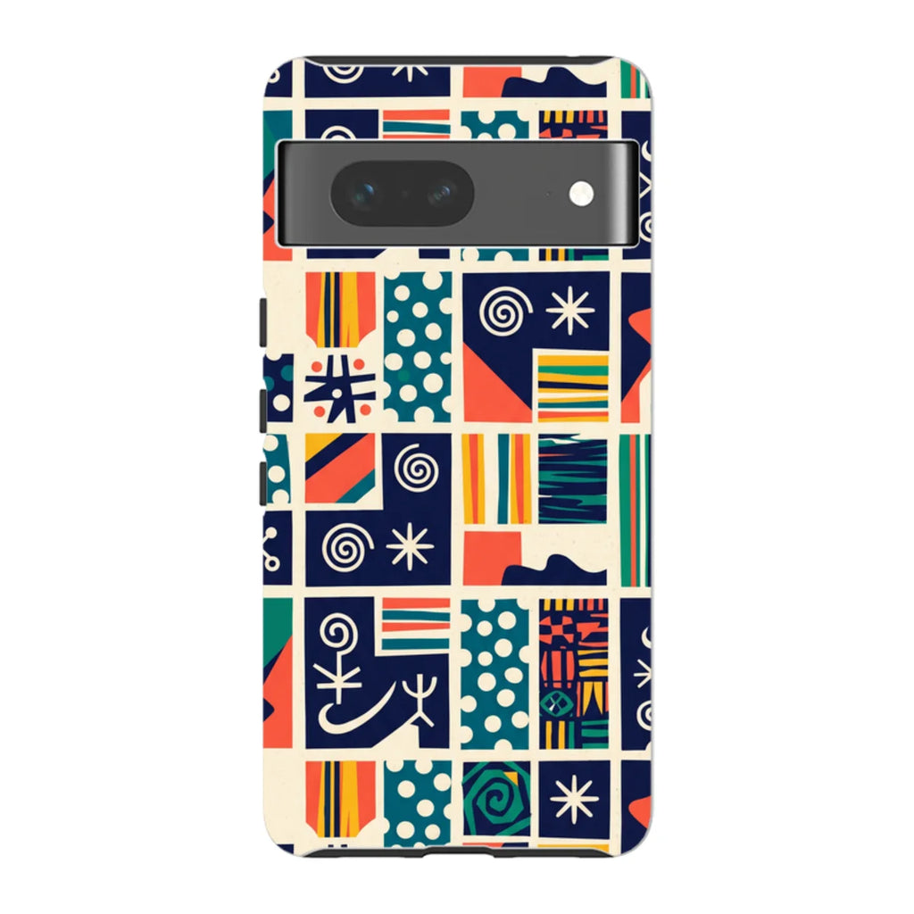 Coastal Indigo Tiles by Ada Okoye — Pixel 7 Tough Case — Finnaij