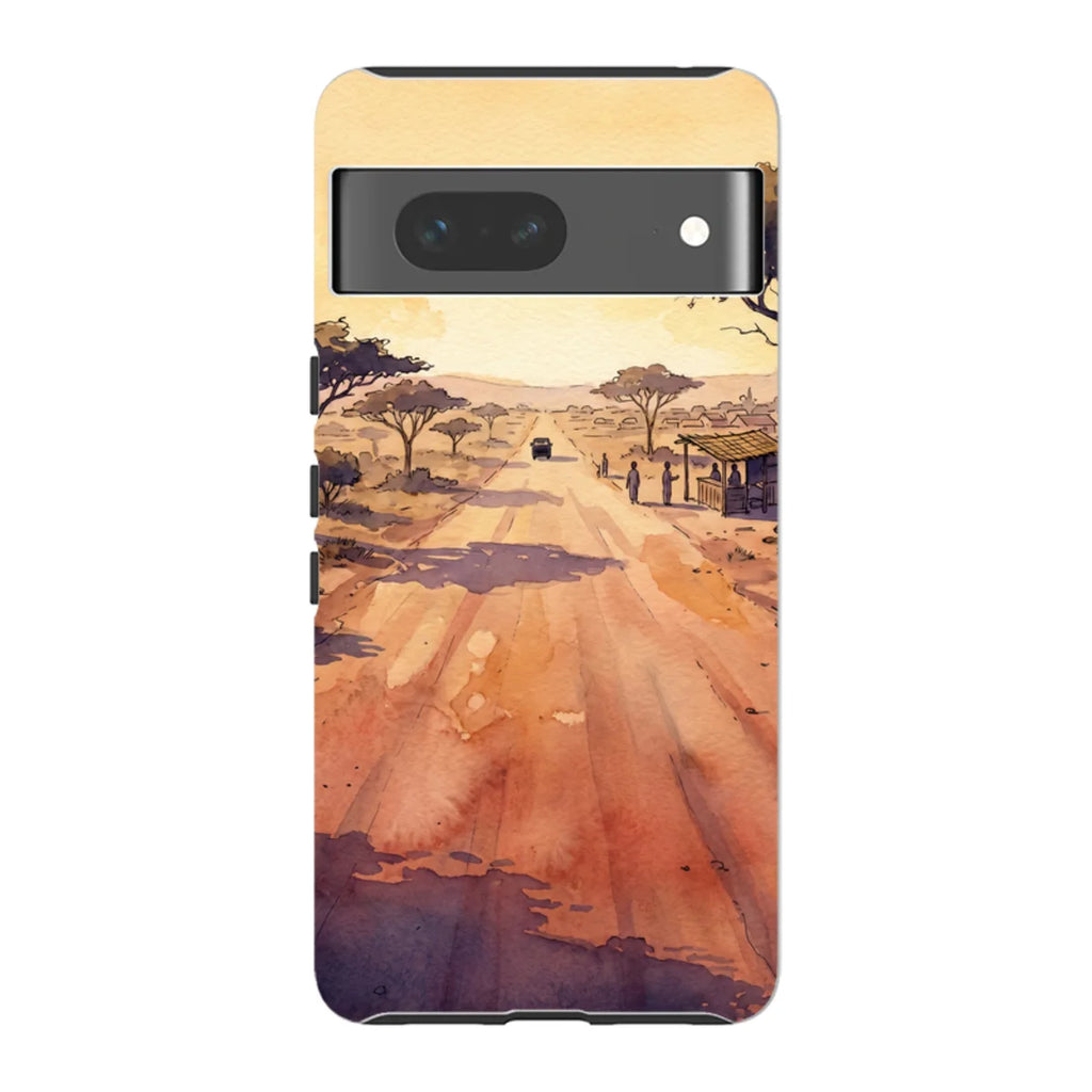 Laterite Road Golden Hour by Tobi Akinyemi — Pixel 7 Tough Case — Finnaij