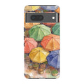 Market Umbrellas from Above by Tobi Akinyemi — Pixel 7 Tough Case — Finnaij