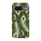 Feathers in Bloom Army Green — Pixel 8 Tough Case — Finnaij
